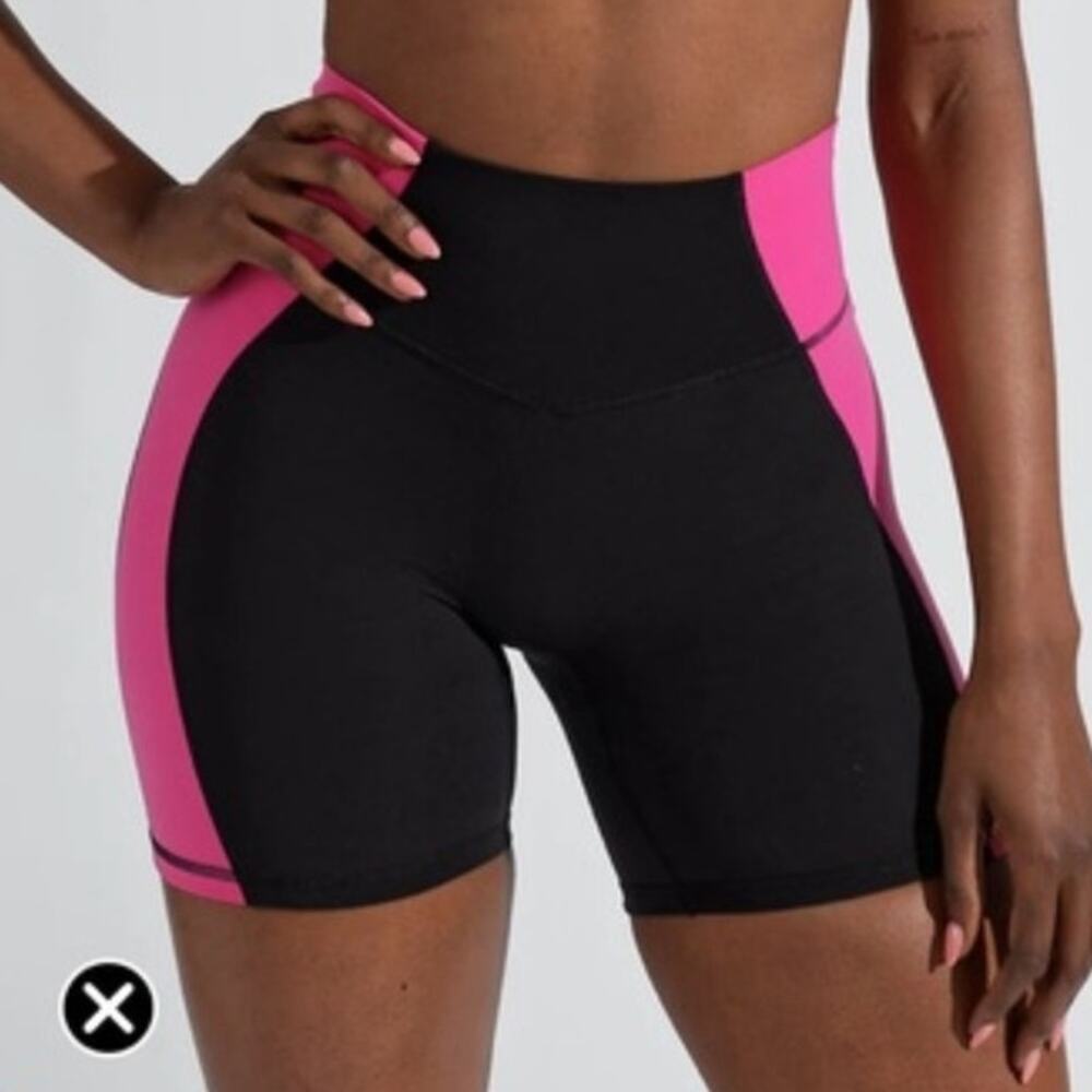 Buff Bunny Collection high waisted athletic biker shorts buttery soft black pink